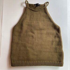 Banana Republic halter neck sweater tank size small cindered olive green